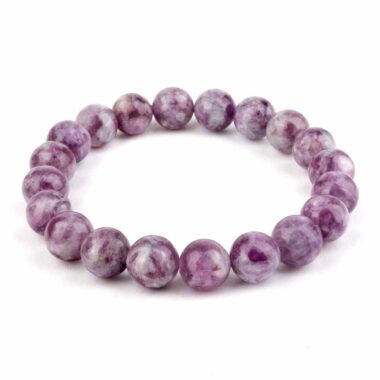 Lepidolith Ø 10 mm Kugel | Perlen Armband flexibel und dehnbar Edelsteine Heilsteine bei Wunderstein24
