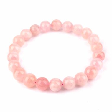Morganit Ø 8 mm Kugel | Perlen Edelstein Armband flexibel und dehnbar Edelsteine Heilsteine bei Wunderstein24