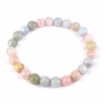 Morganit bunt Ø 8 mm Kugel Edelstein Armband flexibel und dehnbar Edelsteine Heilsteine bei Wunderstein24