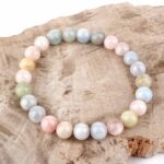 Morganit bunt Ø 8 mm Kugel Edelstein Armband flexibel und dehnbar Edelsteine Heilsteine bei Wunderstein24