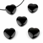 Obsidian schwarz Herz Anhänger Ø 20 mm seitlich gebohrt Edelsteine Heilsteine bei Wunderstein24