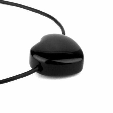 Obsidian schwarz Herz Anhänger Ø 20 mm seitlich gebohrt Edelsteine Heilsteine bei Wunderstein24