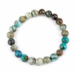 Opal blau Ø 8 mm Kugel | Perlen Armband flexibel und dehnbar Edelsteine Heilsteine bei Wunderstein24