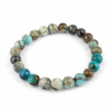 Opal blau Ø 8 mm Kugel | Perlen Armband flexibel und dehnbar Edelsteine Heilsteine bei Wunderstein24