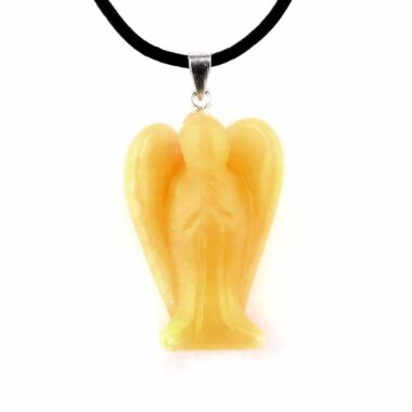 Orangencalcit Engel | Schutzengel Anhänger mit 925 Sterling-Silber Öse Edelsteine Heilsteine bei Wunderstein24