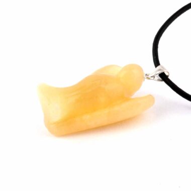 Orangencalcit Engel | Schutzengel Anhänger mit 925 Sterling-Silber Öse Edelsteine Heilsteine bei Wunderstein24