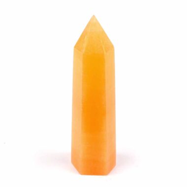 Orangencalcit Spitze Höhe 91 mm aus Mexiko in bester Farbe Edelsteine Heilsteine bei Wunderstein24