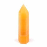 Orangencalcit Spitze Höhe 96 mm aus Mexiko in bester Farbe Edelsteine Heilsteine bei Wunderstein24