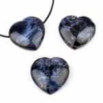 Turmalinquarz Herz Anhänger Ø 30 mm seitlich gebohrt mit schwarzem Satinband Edelsteine Heilsteine bei Wunderstein24