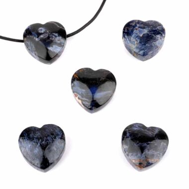 Pietersit Herz Anhänger Ø 20 mm seitlich gebohrt Edelsteine Heilsteine bei Wunderstein24