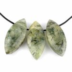 Pietersit Navette Anhänger seitlich gebohrt mit schwarzem Satinband Edelsteine Heilsteine bei Wunderstein24