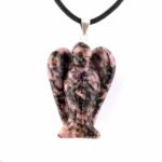 Rhodonit Engel | Schutzengel Anhänger mit 925 Sterling-Silber Öse Edelsteine Heilsteine bei Wunderstein24