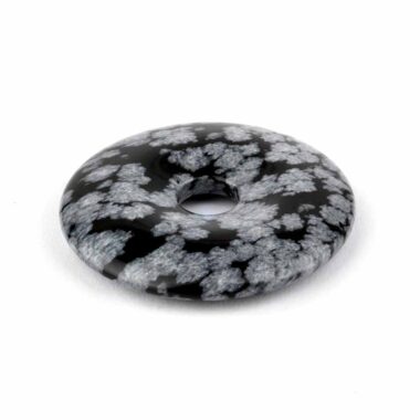 Schneeflocken – Obsidian Donut Anhänger Ø 40 mm Edelsteine Heilsteine bei Wunderstein24