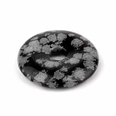 Schneeflocken – Obsidian Donut Anhänger Ø 30 mm Edelsteine Heilsteine bei Wunderstein24