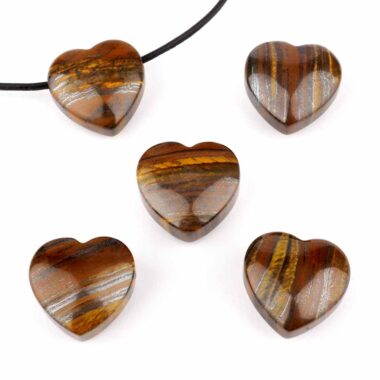 Tigereisen Herz Anhänger Ø 20 mm seitlich gebohrt Edelsteine Heilsteine bei Wunderstein24