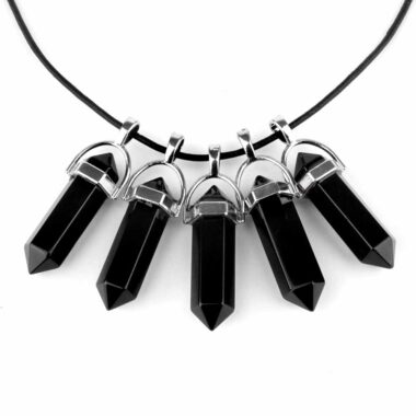 Turmalin schwarz Spitze | Doppelender Anhänger mit silberner Öse Edelsteine Heilsteine bei Wunderstein24