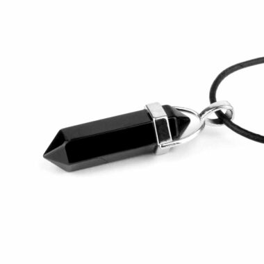 Turmalin schwarz Spitze | Doppelender Anhänger mit silberner Öse Edelsteine Heilsteine bei Wunderstein24