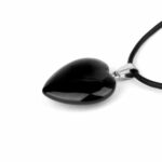 Turmalin schwarz Herz – Anhänger mit silberner Öse Edelsteine Heilsteine bei Wunderstein24