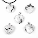 Turmalinquarz Herz – Anhänger mit silberner Öse Edelsteine Heilsteine bei Wunderstein24