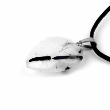 Turmalinquarz Herz – Anhänger mit silberner Öse Edelsteine Heilsteine bei Wunderstein24