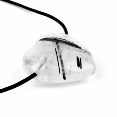 Turmalinquarz Herz Anhänger Ø 30 mm seitlich gebohrt mit schwarzem Satinband Edelsteine Heilsteine bei Wunderstein24