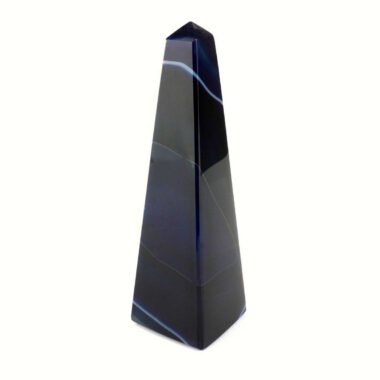 Achat Spitze | Obelisk blau Höhe 137 mm aus Brasilien in bester Farbe und Maserung Edelsteine Heilsteine bei Wunderstein24