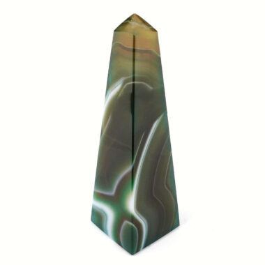 Achat Spitze | Obelisk grün Höhe 122 mm aus Brasilien in bester Farbe und Maserung Edelsteine Heilsteine bei Wunderstein24