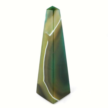 Achat Spitze | Obelisk grün Höhe 135 mm aus Brasilien in bester Farbe und Maserung Edelsteine Heilsteine bei Wunderstein24