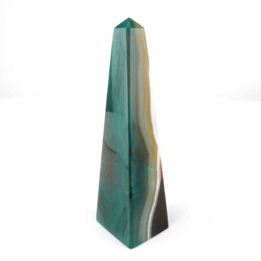Achat Spitze | Obelisk grün Höhe 143 mm aus Brasilien in bester Farbe und Maserung Edelsteine Heilsteine bei Wunderstein24