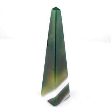 Achat Spitze | Obelisk grün Höhe 135 mm aus Brasilien in bester Farbe und Maserung Edelsteine Heilsteine bei Wunderstein24