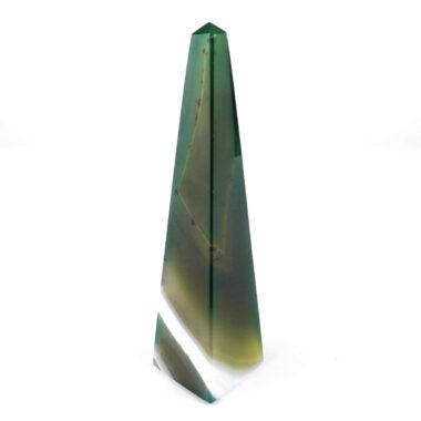 Achat Spitze | Obelisk grün Höhe 135 mm aus Brasilien in bester Farbe und Maserung Edelsteine Heilsteine bei Wunderstein24
