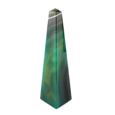 große Achat Spitze | Obelisk grün Höhe 149 mm aus Brasilien in bester Farbe und Maserung Edelsteine Heilsteine bei Wunderstein24