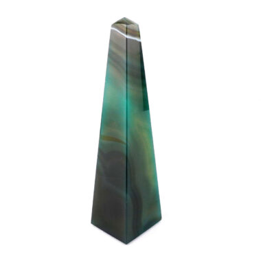 große Achat Spitze | Obelisk grün Höhe 149 mm aus Brasilien in bester Farbe und Maserung Edelsteine Heilsteine bei Wunderstein24