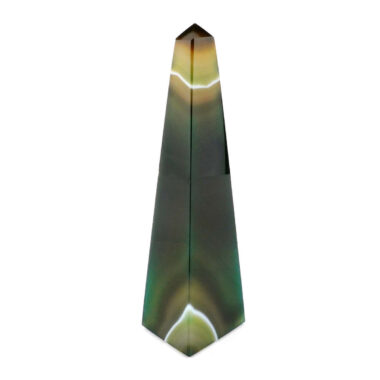 große Achat Spitze | Obelisk grün Höhe 155 mm aus Brasilien in bester Farbe und Maserung Edelsteine Heilsteine bei Wunderstein24