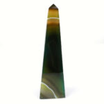 große Achat Spitze | Obelisk grün Höhe 155 mm aus Brasilien in bester Farbe und Maserung Edelsteine Heilsteine bei Wunderstein24