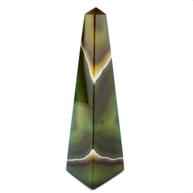 große Achat Spitze | Obelisk grün Höhe 157 mm aus Brasilien in bester Farbe und Maserung Edelsteine Heilsteine bei Wunderstein24
