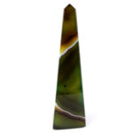 große Achat Spitze | Obelisk grün Höhe 157 mm aus Brasilien in bester Farbe und Maserung Edelsteine Heilsteine bei Wunderstein24