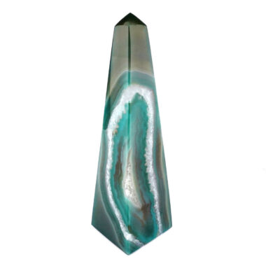 große Achat Spitze | Obelisk grün Höhe 162 mm aus Brasilien in bester Farbe und Maserung Edelsteine Heilsteine bei Wunderstein24