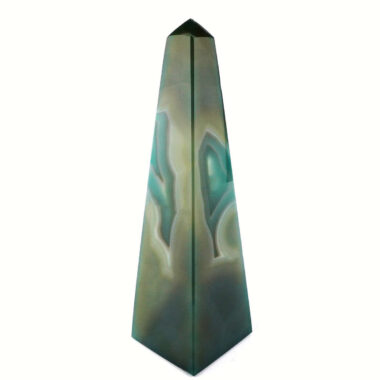 große Achat Spitze | Obelisk grün Höhe 162 mm aus Brasilien in bester Farbe und Maserung Edelsteine Heilsteine bei Wunderstein24