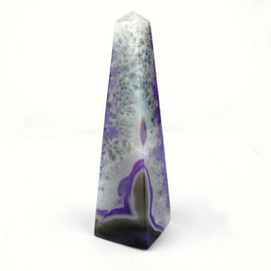 große Achat Spitze | Obelisk lila Höhe 171 mm aus Brasilien in bester Farbe und Maserung Edelsteine Heilsteine bei Wunderstein24