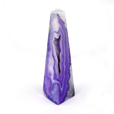 große Achat Spitze | Obelisk lila Höhe 171 mm aus Brasilien in bester Farbe und Maserung Edelsteine Heilsteine bei Wunderstein24