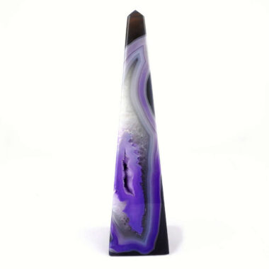 große Achat Spitze | Obelisk lila Höhe 202 mm aus Brasilien in bester Farbe und Maserung Edelsteine Heilsteine bei Wunderstein24