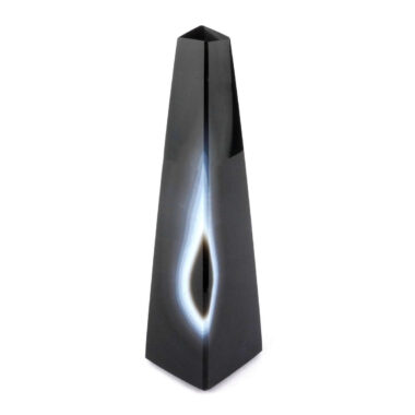 Achat Spitze | Obelisk Höhe 113 mm schwarz aus Brasilien in bester Farbe und Maserung Edelsteine Heilsteine bei Wunderstein24