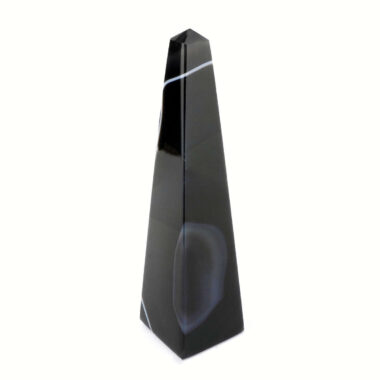 Achat Spitze | Obelisk Höhe 140 mm schwarz aus Brasilien in bester Farbe und Maserung Edelsteine Heilsteine bei Wunderstein24
