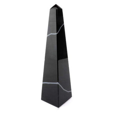 große Achat Spitze | Obelisk Höhe 176 mm schwarz aus Brasilien in bester Farbe und Maserung Edelsteine Heilsteine bei Wunderstein24