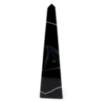 große Achat Spitze | Obelisk Höhe 176 mm schwarz aus Brasilien in bester Farbe und Maserung Edelsteine Heilsteine bei Wunderstein24