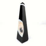 große Achat Spitze | Obelisk Höhe 199 mm schwarz aus Brasilien in bester Farbe und Maserung Edelsteine Heilsteine bei Wunderstein24