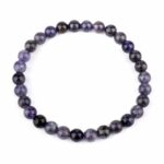 Iolith | Cordierit | Wassersaphir Ø 6 mm Kugel | Perlen Edelstein Armband flexibel und dehnbar Edelsteine Heilsteine bei Wunderstein24