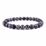 Chiastolith | Kreuzstein Ø 6 mm Kugel | Perlen Edelstein Armband flexibel und dehnbar Edelsteine Heilsteine bei Wunderstein24