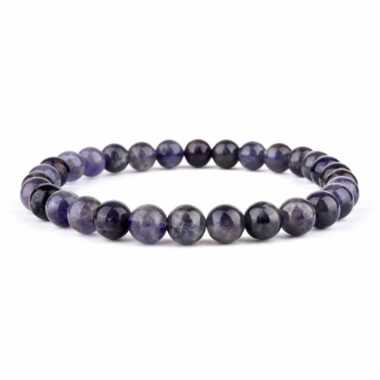 Iolith | Cordierit | Wassersaphir Ø 6 mm Kugel | Perlen Edelstein Armband flexibel und dehnbar Edelsteine Heilsteine bei Wunderstein24